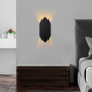 Black metal wall lamp ε25 in 22x11x50cm