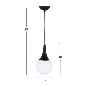 Black metal chandelier Hm7517,01 12x91cm