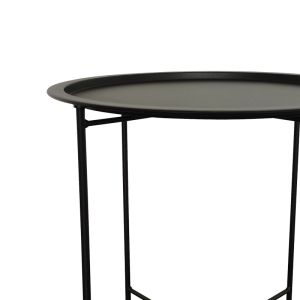 Black metal side table Caius D46x52cm