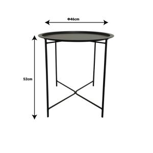 Black metal side table Caius D46x52cm