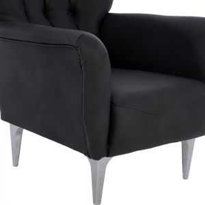 Черно плюшено кресло τ, Chesterfield Hm9217,01 87x88x100