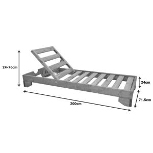 Шезлонг Fendy ела в естествен цвят 71.5x200x24см