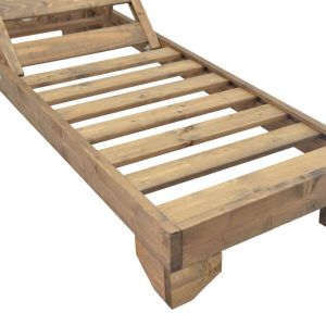 Шезлонг Fendy от ела в цвят орех 71.5x200x24см