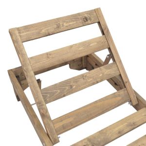 Шезлонг Fendy от ела в цвят орех 71.5x200x24см
