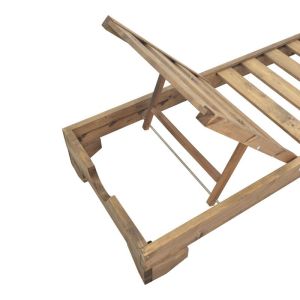 Шезлонг Fendy от ела в цвят орех 71.5x200x24см