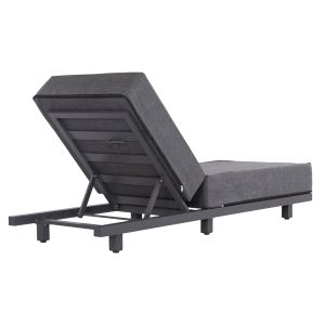 Шезлонг Jessie Hm10714.03 тъмно сив алуминий и възглавница 200x71x35.5-95hcm.