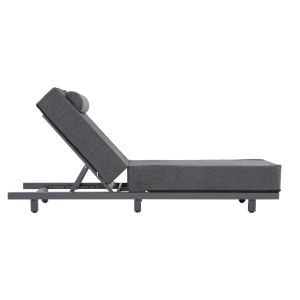Шезлонг Jessie Hm10714.03 тъмно сив алуминий и възглавница 200x71x35.5-95hcm.