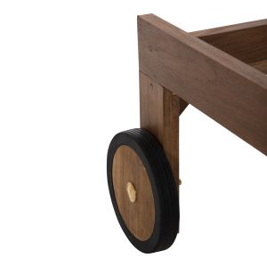 Шезлонг Lagertha масивно тиково дърво с колелца Hm5963,11 200x65x102hcм