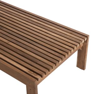Шезлонг Lagertha масивно тиково дърво с колелца Hm5963,11 200x65x102hcм