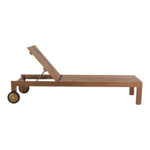 Шезлонг Lagertha масивно тиково дърво с колелца Hm5963,11 200x65x102hcм