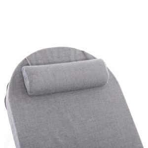 Шезлонг Mallow Hm10715.01 бял алуминий и сива възглавница 198x71x40,5-103hcm.