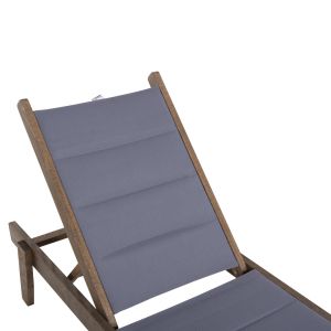 Шезлонг Milos Hm10685.02 бук в орехово-сив текстилен калъф за възглавница 204x65x92,5в см.