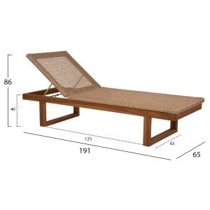 Шезлонг Patron масивно тиково дърво Hm5993 191x65x86hcm