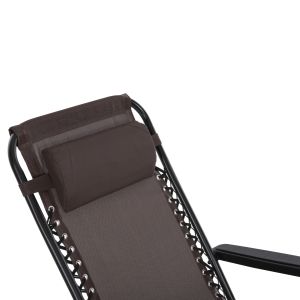 Шезлонг Relaxcompanion кафяв текстилен-черен метал 67x145x110hcm Hm5095,13
