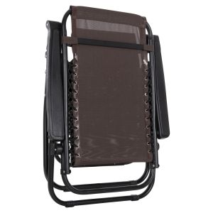 Шезлонг Relaxcompanion кафяв текстилен-черен метал 67x145x110hcm Hm5095,13
