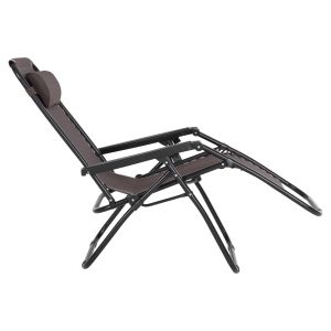 Шезлонг Relaxcompanion кафяв текстилен-черен метал 67x145x110hcm Hm5095,13