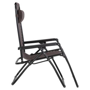 Шезлонг Relaxcompanion кафяв текстилен-черен метал 67x145x110hcm Hm5095,13