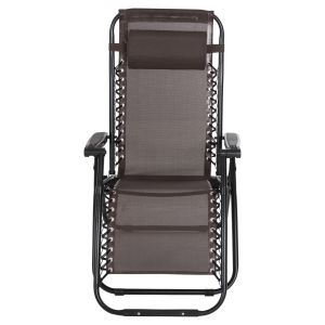 Шезлонг Relaxcompanion кафяв текстилен-черен метал 67x145x110hcm Hm5095,13