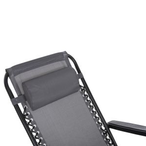 Шезлонг Relaxcompanion сиво текстилен-черен метал 67x145x110hcm Hm5095,11