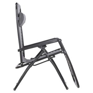 Шезлонг Relaxcompanion сиво текстилен-черен метал 67x145x110hcm Hm5095,11