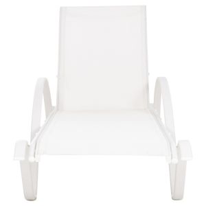 Шезлонг Wakana, бял алуминий с текстилен бял, 194x54-66x30cm Hm5133,02