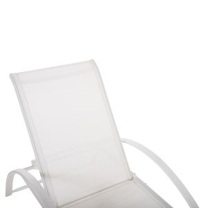 Шезлонг Wakana, бял алуминий с текстилен бял, 194x54-66x30cm Hm5133,02