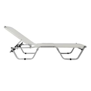 Шезлонг алуминиево бяло 195x53-60x30cm Hm5071,03