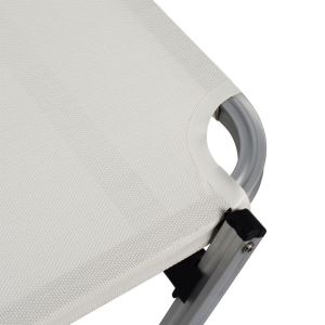 Шезлонг алуминиево бяло 195x53-60x30cm Hm5071,03