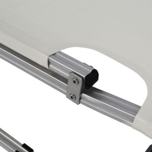 Шезлонг алуминиево бяло 195x53-60x30cm Hm5071,03