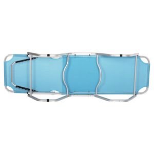 Шезлонг алуминиево светло синьо 60x195x30cm Hm5071,08