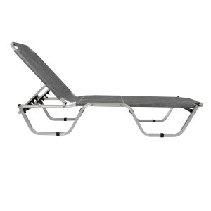 Шезлонг алуминиево сиво 60x195x30cm Hm5071,10