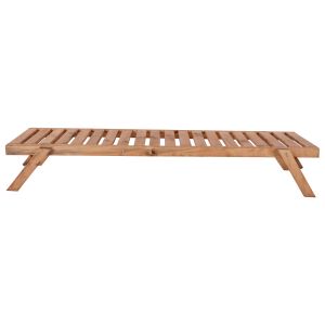 Шезлонг масивно дърво Cmърч в натурален цвят 72x196x29-84cm Hm11431,03