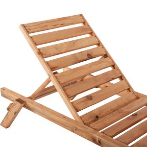 Шезлонг масивно дърво Cmърч в натурален цвят 72x196x29-84cm Hm11431,03