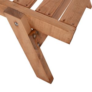 Шезлонг масивно дърво Cmърч в натурален цвят 72x196x29-84cm Hm11431,03