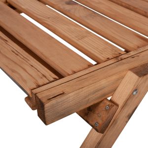 Шезлонг масивно дърво Cmърч в натурален цвят 72x196x29-84cm Hm11431,03