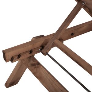 Шезлонг масивно дърво ела в орехов нюанс, Hm11431,01 72x196x29-84 H Sm