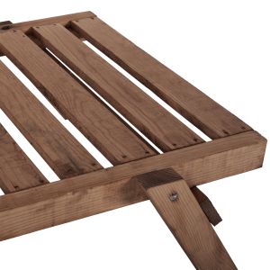 Шезлонг масивно дърво ела в орехов нюанс, Hm11431,01 72x196x29-84 H Sm