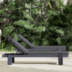 Chaise longue with cushion Baron Sm6484.01 dark gray aluminum and olefin 203x77x31cm.