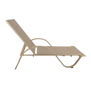 CHAIR WITH ARMRESTS ATTAIN CAPPUCCINO COLOR ALUMINUM AND BROWN TEXTILE 191X64X32CM