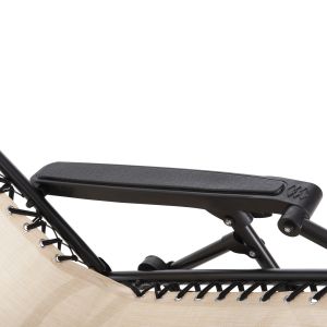 Chaise longue folding chair Companion Hm5095,12 beige textile - black metal 67x145x110cm