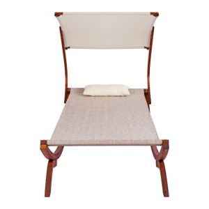 Шезлонг със сенник Colby 105x221x162cм плажен/ градински,- бор масив Hm5671,02