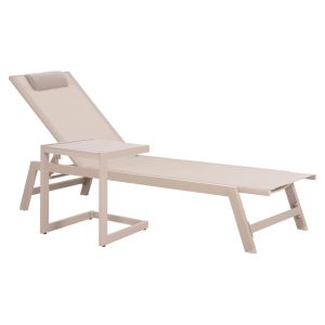 Chaise longue side table Belling Hm6274.04 aluminum in champagne color 42x43x53cm.