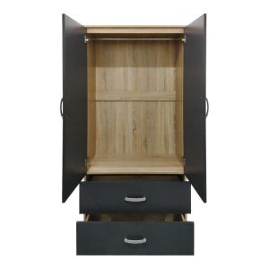 Шестокрилен гардероб с чекмеджета Athos Sonoma-antracit 240x42x180см