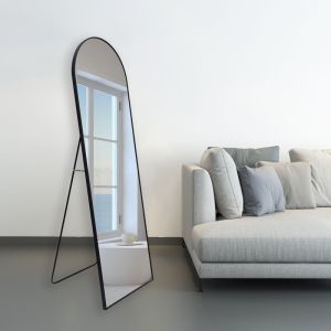 Широко стоящо огледало Lorens черна алуминиева рамка 60x40x160см