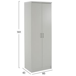Bailey cabinet, 2 doors, 3 shelves, melamine in white 60x43x181cm (hm337,05)
