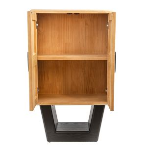 Шкаф Mdf - метален, натурален - черен 70x35x114см