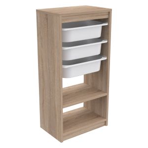 Cabinet Sani Hm18198,03 melamine in color Sonama-white P,e, drawers 45.5x30x92cm