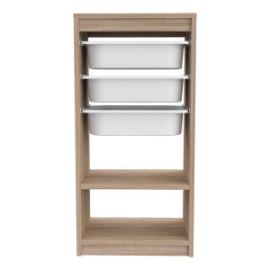 Cabinet Sani Hm18198,03 melamine in color Sonama-white P,e, drawers 45.5x30x92cm