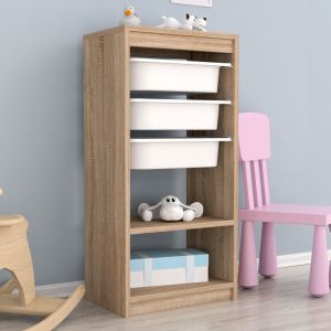 Cabinet Sani Hm18198,03 melamine in color Sonama-white P,e, drawers 45.5x30x92cm