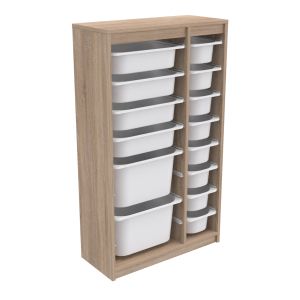 Cabinet Sani Hm18202,03 melamine in color Sonama-14 white P,e, drawers 69x29,6x112,2hcm